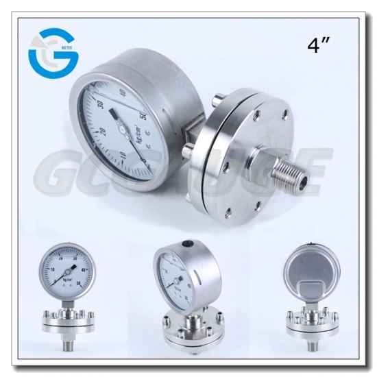 4 Inch Diaphragm Seal Pressure Gauges with All Stainless Steel Material