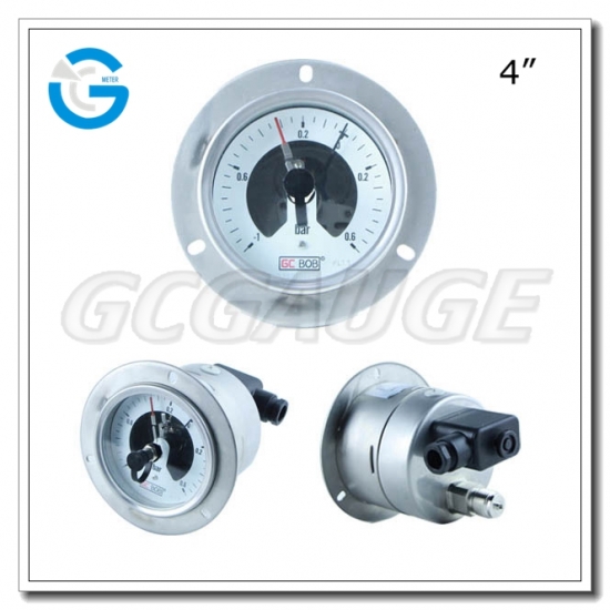 4 Inch All Stainless Steel back Connection Panel Mount Magnitive Electric Contact Pressure Gauges