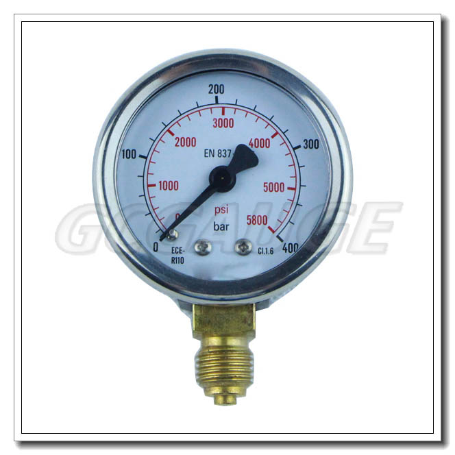 2.5 Inch Black Steel Bottom Connection CNG Manometer
